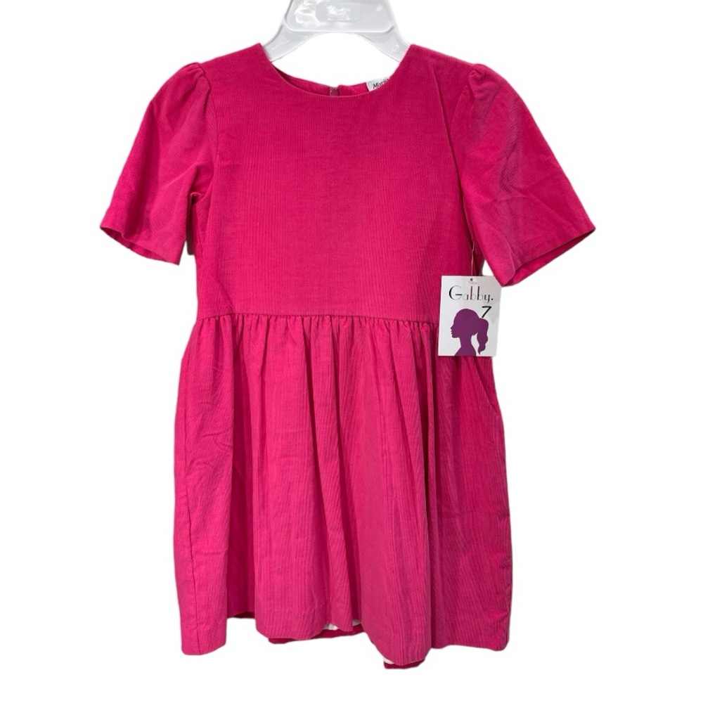 Girls Maria Casero Girls Pink corduroy pleated Dress Size 7